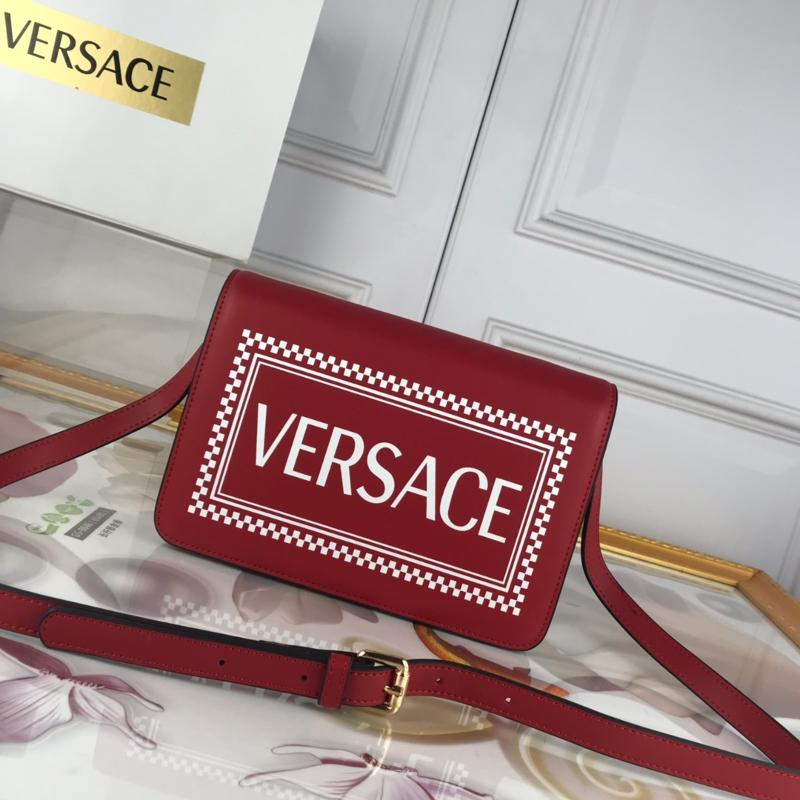 Versace Chain Handbags DBFG817 Full Skin Red White Characters